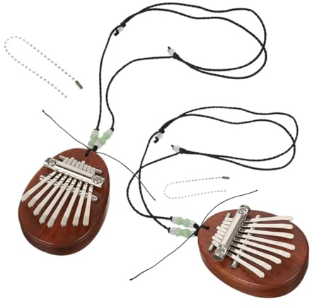 Mikikit 2juegos Mini Piano de Pulgar de Notas Instrumento Portátil de Madera para Principiantes Diseño de Gota de Agua para Amantes Música y Practicantes de Mini Kalimba Thumb Piano