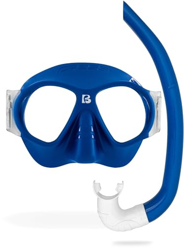 CRESSI Nautilus Combo Kid - Máscara Brezzy Lentes Policarbonato + Esnórquel Mini Vibe Tubo TPR y Boquilla Silicona Ideal para Snorkel y Natación en Superficie Unisex-Youth
