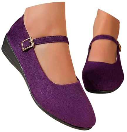Tobysper Zapatos de mujer bailarinas Mary Jane Zapatos regionales ortopédicos al aire libre zapatos de verano sin cordones zapatos casuales cómodos elegantes anchos dedos cerrados planos con correas