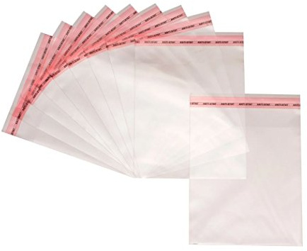 Netuno 100 Flachbeutel PP mit Klappe (3cm) 42x52cm selbstklebende Plastikbeutel durchsichtig Cellophan Taschen transparente Tüten mit Lasche PP Poly klar Plastiktüten Geschenktüten transparent