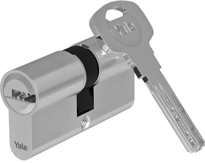 Yale Cilindro europeo 2000 PLUS Serie 31/40 mm Nichel satinato Doppio cilindro con funzione di emergenza, con 5 chiavi incluse per garantire massima sicurezza, perfetto per porte d’ingresso e appartam