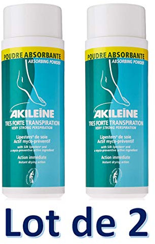 Akiléïne très forte transpiration poudre absorbante myco-préventive lot de 2