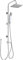 Square Chrome Overhead Rain Shower Kit Dual Rigid Riser Rainfall Head and Hand Held Shower Twin Bath Set for Bathroom, Stainless Steel, with Fittings