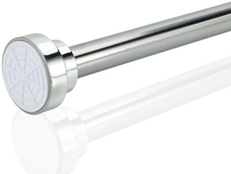 INTIRILIFE Teleskopstange in Silber 60-105 cm- Ausziehbare Stange, Edelstahl, verstellbar, rutschfest, vielseitig einsetzbar ohne Bohren und Schrauben- Klemmstange Duschvorhangstange Gardinenstange