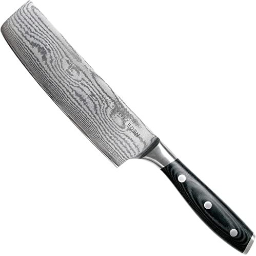 Eden Classic Damast Nakiri 16,5 cm Coltello da Cucina EQ2030-116 Coltello da Cucina Giapponese per Verdure, Acciaio Damasco