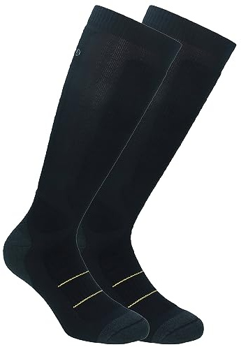 Caterpillar 2 Pares Calcetines Largos Hombre Compresión Graduada, Rápida Recuperación Muscular (Negro, 39-42)
