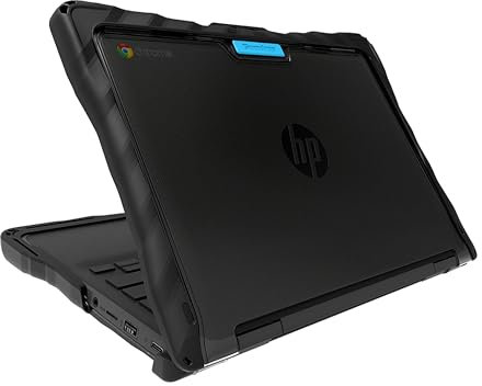 Gumdrop DropTech Hard Shell Laptop Cover Fits ONLY HP Fortis x360 G3 J 11 inch Chromebook (2in1) Rugged Drop Tested Shockproof Reliable Computer Case Office Travel Kids Students School Basics - Black