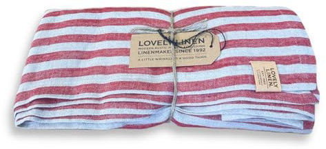 Lovely Linen Misty Tischdecke Leinen Edge real red 145x300cm (1 Stück)