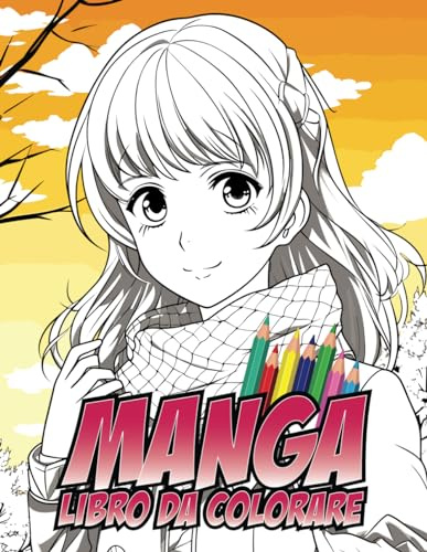 MANGA LIBRO DA COLORARE: 50 Fantastici Disegni in Stile Manga e Anime, Album da colorare per bambini e adulti , formato XXL, disegni su un solo lato retro nero