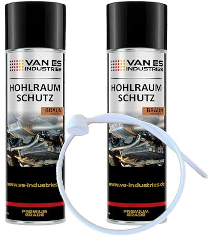 VE-INDUSTRIES 2X Hohlraumschutz Hohlraumversiegelung Spray 500ml Wachs + 60cm Sonde