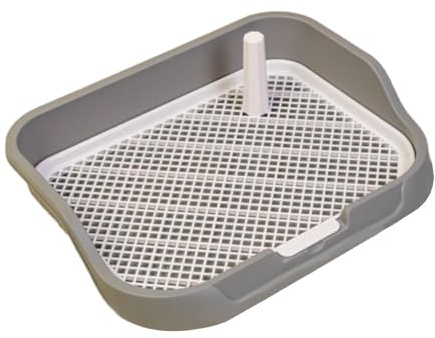 Milageto Toilette per Cani Vasino per Cani Lettiera per Cani Vasino Vaschetta per lettiera per Animali Facile da Pulire Toilette Portatile per addestramento, Grigio Chiaro