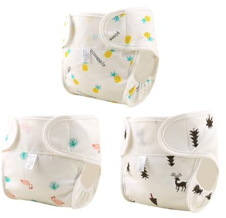EOYVAIL Pañales bañadores de tela,Pañal de baño para recién nacido, pañal para bebé, pañal de baño, pañal de baño lavable (3 piezas)
