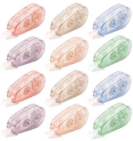 BigKego 12 Stück Korrekturbänder Set Korrekturroller Korrekturmaus Mini Pocket Mouse Correction Tape für Kinder Schüler Büro Zuhause Schule 6 Farben 5m x 5mm