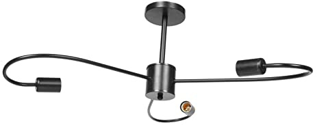HAMPPLIES Lámpara De Techo Nórdica Moderna Led Negra De Hierro Luz De Techo Para Sala y Comedor Sin Bombillas 3 Cabezas Decoración De Iluminación Hogar