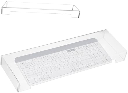 BAZEITFLOW Cubierta Protectora Funda Resistente para Teclado de Acrílico Transparente Protección contra Polvo y Agua para Teclado de Escritorio Hogar