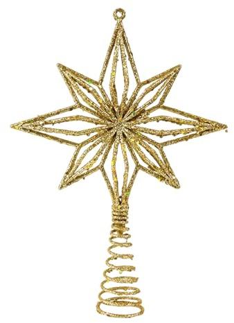 Stella Punta Per Albero Di Natale,Decorazione Moderna Per La Casa,Punta 'Albero Di Natale A Stella A 8 Punte - Per Feste Natalizie Tavolo Scaffale Ufficio Appartamento Ristorante Inverno