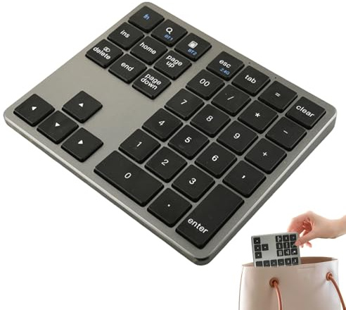 Tangentbord med små siffror, trådlöst litet mekaniskt tangentbord - 35-tangentbord, använd ett tyst och effektivt numeriskt tangentbord för skrivdator, en