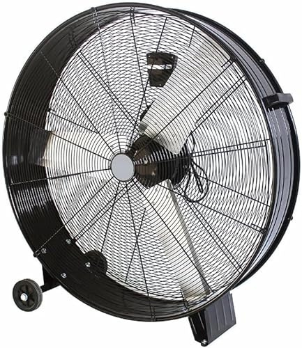 Generico Ze phir ZDM90CM Ventilatore Industriale da Terra Professionale con Ruote Struttura Interamente in Metallo Superpotente Pala 90 cm Gabbia 3 velocità selezionabili Motore da 360W, Nero