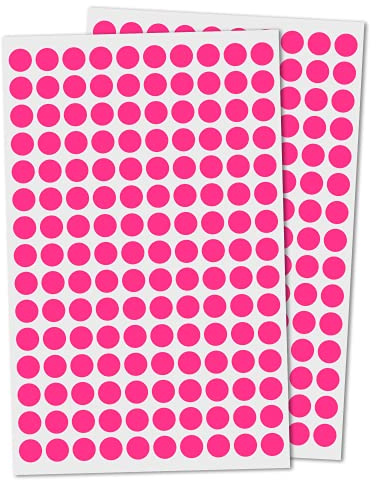 3000 Stycken, 10mm Runda Prickiga Klistermärken Klibbiga Etiketter - Rosa
