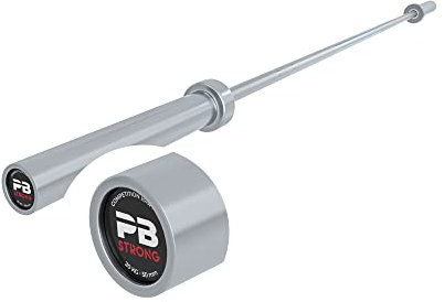 PERFORMBETTER+ PB Strong Wettkampf Langhantelstange Pro, Langhantelstange Olympia für Krafttraining, 220cm/20kg, 50 mm Bohrung mit gerändelter Grifffläche
