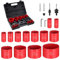 Ecotown 23-Piece Bi-Metal Hole Saw Kit - M42 High-Speed Steel Cutter Set (3/4 / 19mm to 3 / 76mm) for Soft Metal, Plywood, PVC, Plastic and Soft Aluminum- Heavy Duty Deep Hole Cutter Set