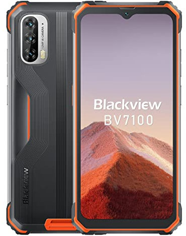 Blackview BV7100 Smartphone Incassable, 13000mAh Batterie 33W Charge Rapide, IP68/IP69K Téléphone Portable Robuste Étanche, Android 12 Helio G85 6Go+128Go, 6.58'' FHD+, 12MP Caméra, GPS NFC Orange