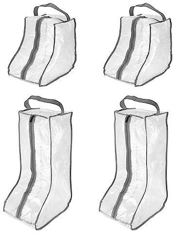 PATIKIL Boots Storage Bags, 4 Pack Waterproof Tall/Short Boot Carry Organizer Protector for Travel Daily Use, Gray