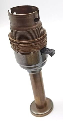 Switched Pedestal Lamp Holder B22 Antique Brass Finish