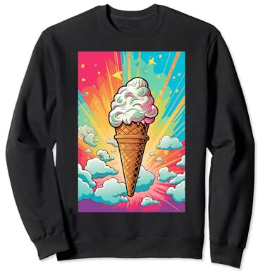 Gaufrier glacé cornet de glace glace pop art vintage rétro glacé café glacé Sweatshirt