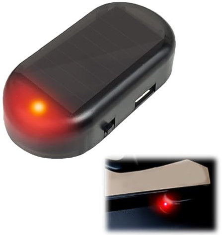 Alarmanlage Auto Anti Diebstahl Blinklampe Solar Power Dummy Alarm Blinklampe für Auto Sicherheitssystem (Rot)