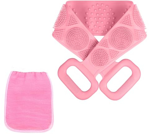 JCUGSBS Spazzola Bagno Schiena, Spazzola Bagno Silicone, Massaggio Scrubber Schiena Bifacciale, Scrubber Esfoliante, Multifunzionale Doccia Spazzol, Spazzola Massaggio