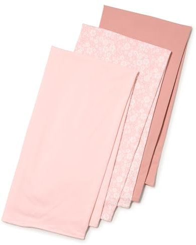 Amazon Essentials x Sofia Grainge Unisex Baby Pucktuch aus Musselin, 107 cm x 107 cm, 3er-Pack, Rosa/Terrakotta/Floral, Einheitsgröße