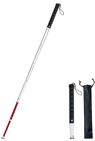 WWERTYY Canne télescopique pour Aveugle de 125 cm, idéale pour Les Personnes malvoyantes, en Alliage de Titane, rétractable (7 Sections, 125 cm/50,7 Pouces)