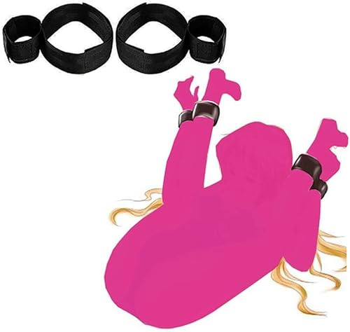 Sex Bed Bondage Restraints Rope Kit Straps Bondaged Bed Tie Downs Fuzzy Handcuffs Hand Cuff Set for Adults Grownups Bedroom Sex Hand Cuff Bracelets Bed Restraint for Queen Sized Bed Sweater DH-11