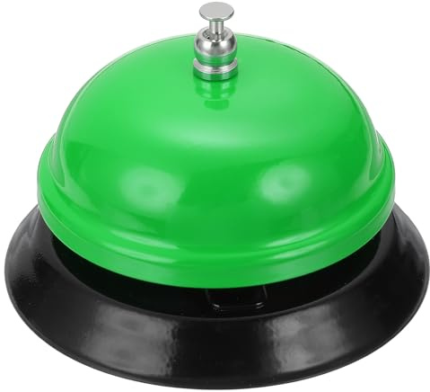 QUARKZMAN Campanello Da Tavolo Per Servizio, 3.35 Pollici Campanello In Metallo Per Servizio Da Pranzo Per Area Ricevimento Hotel Ristorante E Eventi Matrimoni, Verde