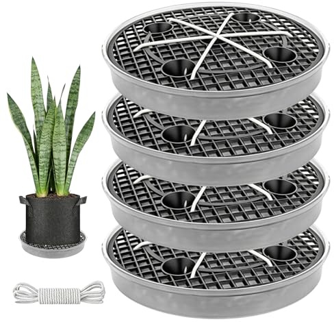 Lot de 4 soucoupes en tissu auto-arrosant - 30 cm - Système d'irrigation automatique pour plantes en pot, pieds pour pots de fleurs d'extérieur, soucoupes auto-arrosantes pour le jardin et l'intérieur