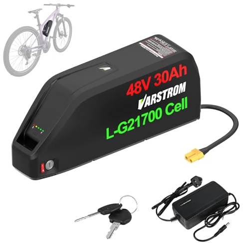 Varstrom Bateria Bicicleta Electrica 48V 30Ah - Batería E-Bike 1440Wh 48V con Cargador L*/G 5000mAh para Kits de Conversión de Bicicleta Eléctrica 2000W 1500W 1000W 750W 500W 350W 250W