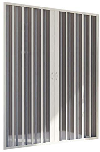 Porta Doccia in PVC 110CM H185 a soffietto con Apertura Centrale colore Bianco mod. Flex