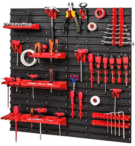 PAFEN Lagersystem 772x780mm Stapelboxen Wandregal Schüttenregal 16 Halterungen, 4 x Fächer