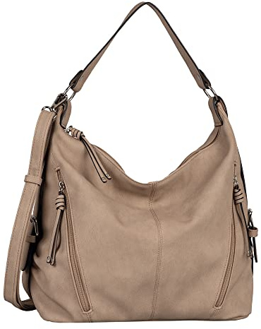 TOM TAILOR Caia Damen Hobo Bag Schultertasche Mittelgroß Beige