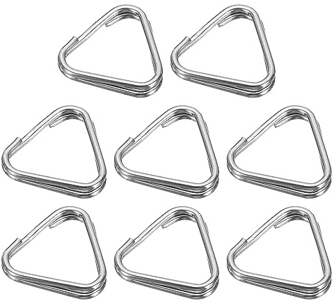 PATIKIL Kamerarem klämring 4-pack metall triangel delad ring krok adapter universal för kamera axel remmar silver svart