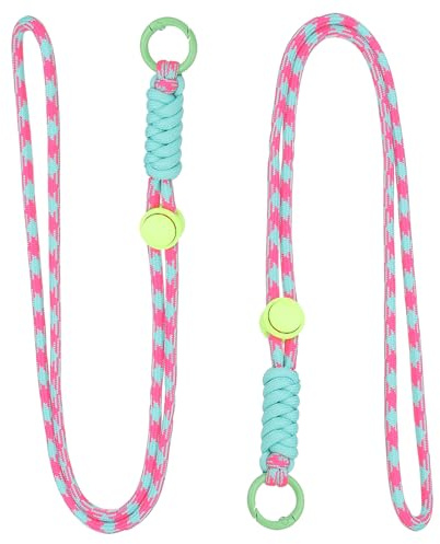 PATIKIL Lanière tressée 2 pièces Porte-clés tressé avec mousqueton en métal, rose & vert & bleu ciel
