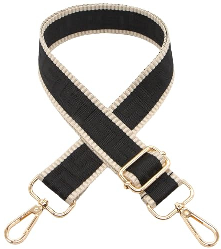 Long Keeper Wide Bag Strap - Adjustable Replacement Shoulder Strap Handbag Shoulder Bag Strap Guitar Style Cross Body Strap for Purse Shoulder Bag Long Bag (Black)