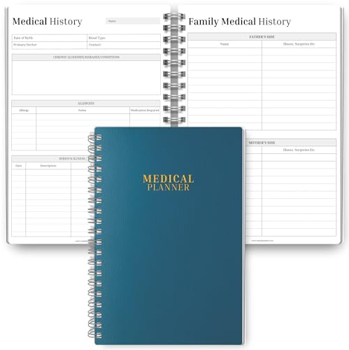 Comprehensive Medical Planner Logbook | Prescription Log Journal | Self Care Medical Journal | Track Symptoms, Medications, & Doctor Notes | Premium 120gsm Paper | Health Planner | A5 (Teal)