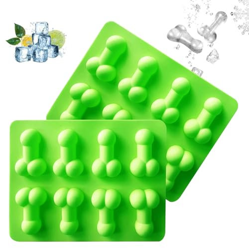 Bacs à Glaçons,Moule Glacon 2 Pièces, Bac a Moule, Silicone Rigolo, Forme de Nouveauté, Faites vos Propres pour Whisky, Fête, Anniversaire
