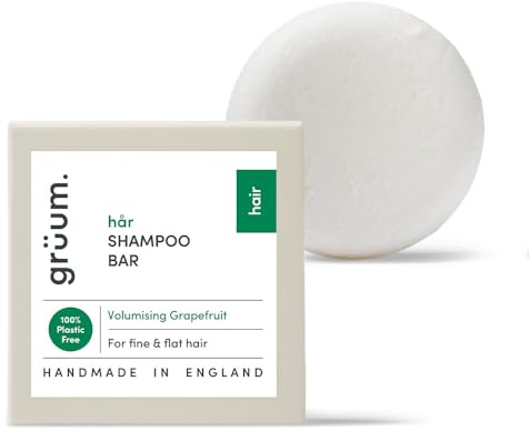 grüum Volumising Shampoo Bar 50g - Solid Shampoo Bars for Hair Up to 60 Washes - Plastic Free Vegan Bar for Men & Women - Paraben Free Rich Lathering Bars for Fine Hairs