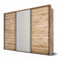 Stella Trading Ravenna Kleiderschrank mit Passepartout in Viking Oak Optik, Grau - Vielseitiger Schwebetürenschrank 3-türig für Ihr Schlafzimmer - 280 x 230 x 60 cm (B/H/T)