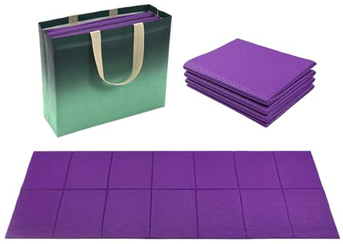 Alfombra de dormir para acampar | Alfombra de yoga de viaje – Acolchado plegable con bolsa de almacenamiento – Accesorios de viaje para mujer – Gimnasio Yoga Pilates Playa Parque infantil Pilates