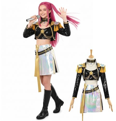 ZHOAOUAO Costume de cosplay d'anime pour enfant avec gilet, veste, short/jupe et accessoires, costume complet pour enfants, pour Halloween, carnaval, jeu de rôle, fête (M, 140)
