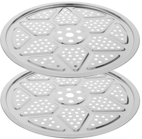 Alipis 2pcs Stainless Steel round Steamer Insert Rack with Efficient Water Separation for Kitchen Cooking and Steaming Fish Or Dishes Multipurpose Use